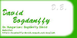 david bogdanffy business card